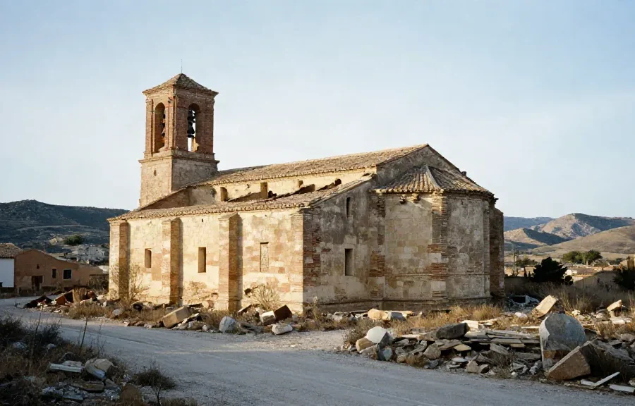 Belchite viejo: las ruinas que dejó la batalla de 1937 y donde Terry Gilliam rodó sin montar decorado