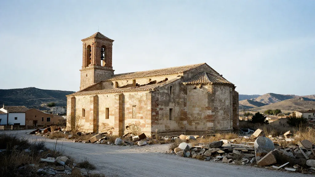 Belchite viejo: las ruinas que dejó la batalla de 1937 y donde Terry Gilliam rodó sin montar decorado